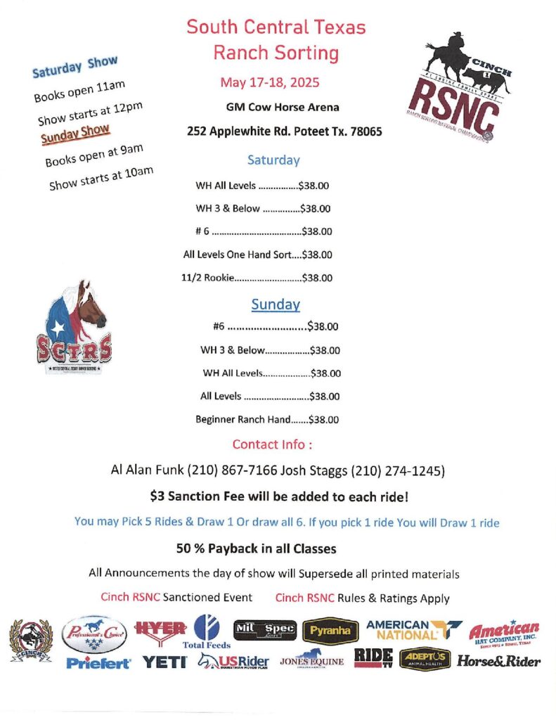 GM Cowhorse Arena – Poteet, TX