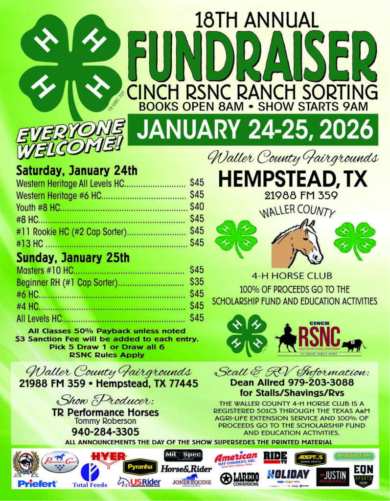 CANCELED!!  Hempstead, TX – 18th Annual 4-H Fundraiser Waller County