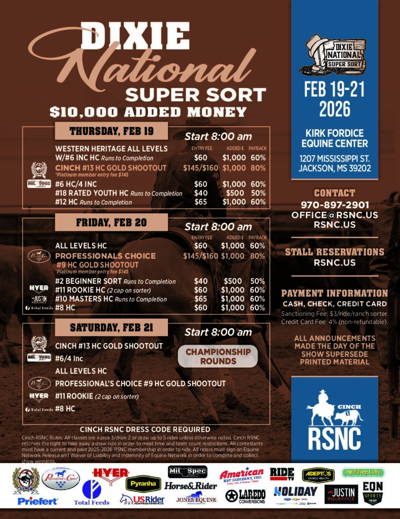 Jackson, MS – Dixie National Super Sort $10,000 Added Money