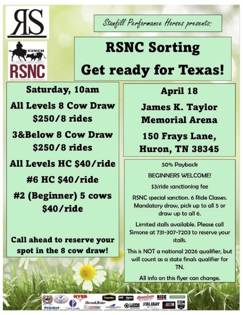 Huron, TN – Stanfill Performance Horses