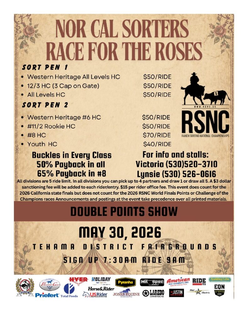 Tehama District Fairgrounds – NorCal Sorters  **Does not count toward 2026 World Finals participation**