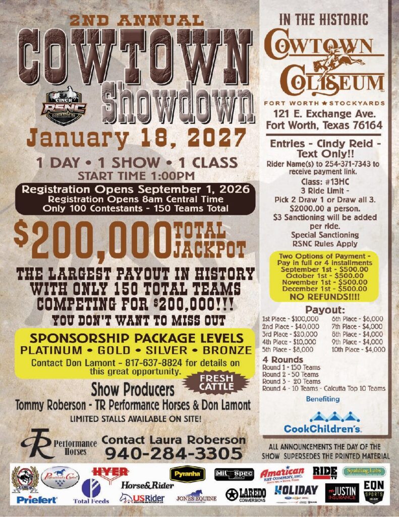 Ft Worth, TX – TR Performance Horses Cowtown Showdown